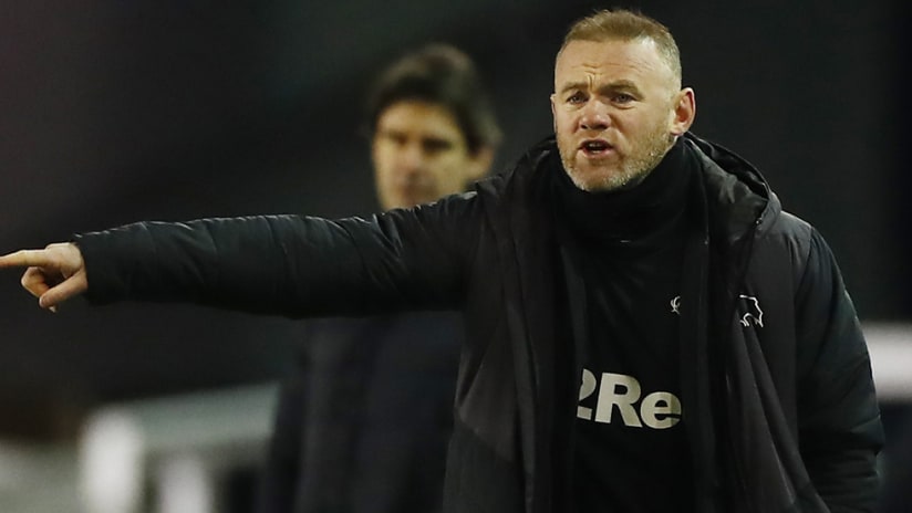 Wayne Rooney - Derby County - manager sideline point