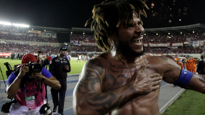 Roman Torres - celebrates Panama's qualification for the World Cup - Seattle Sounders