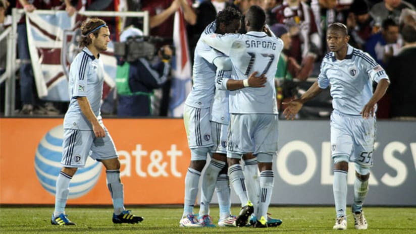 Sporting KC players celebrate during the 2011 postseason