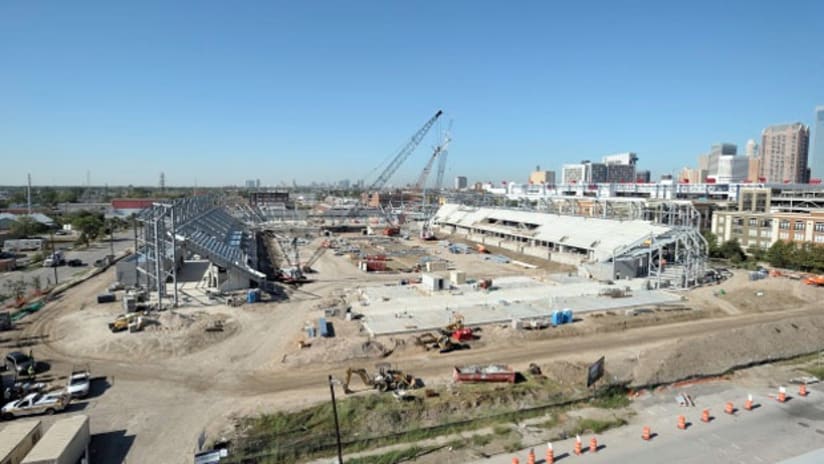 Construction on the Houston Dynamo's new stadium