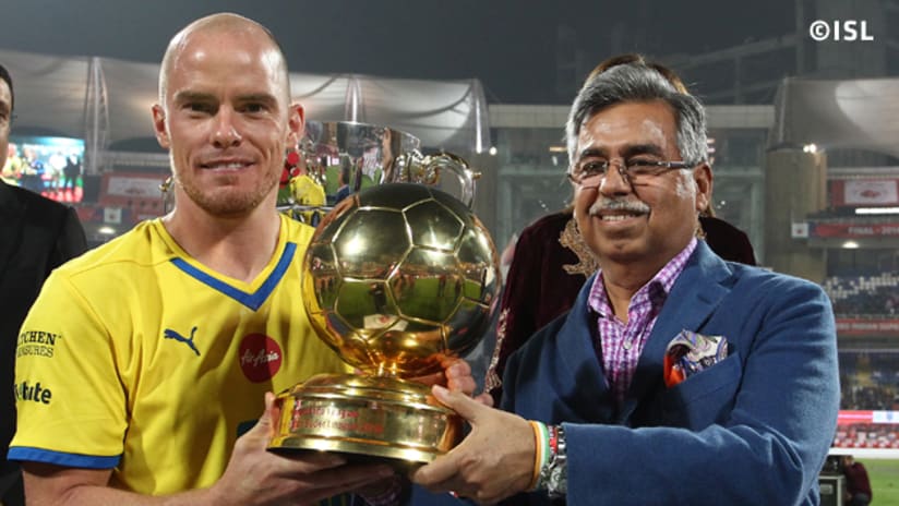 Iain Hume (Kerala Blasters) is the 2014 Indian Super League player of the year
