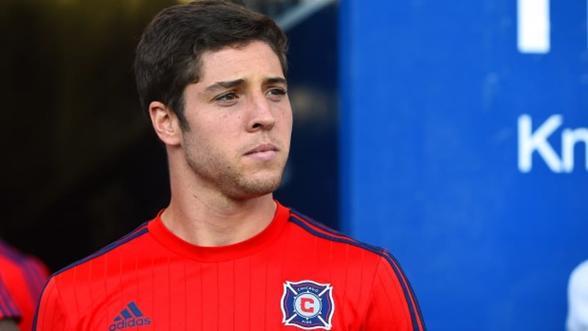 Matt Polster warms up with the Chicago Fire