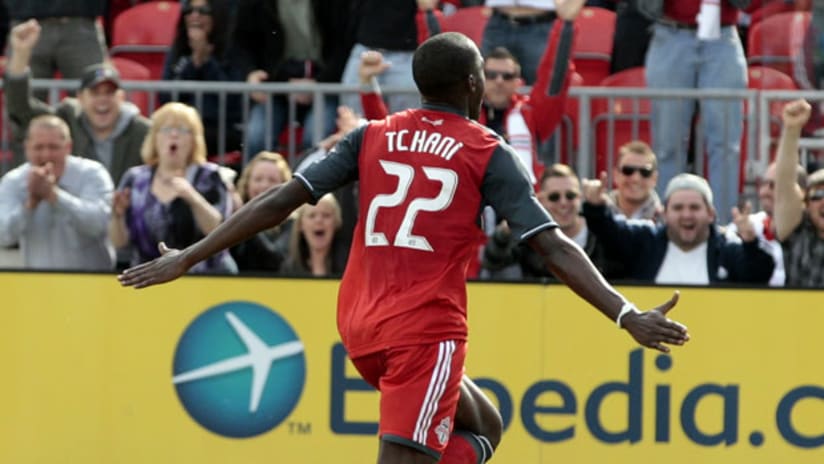 Tony Tchani received his second yellow card following his goal celebration vs. Columbus.