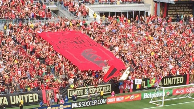 Atlanta United supporters anti-racism tifo March 18, 2017