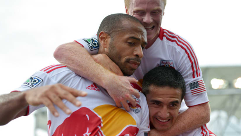 Thierry Henry, Tim Cahill and Dax McCarty