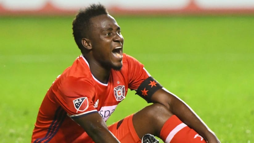 David Accam - Chicago Fire - yelling