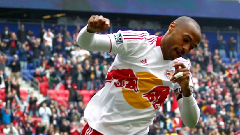 Thierry Henry celebrates a goal vs. the Rapids