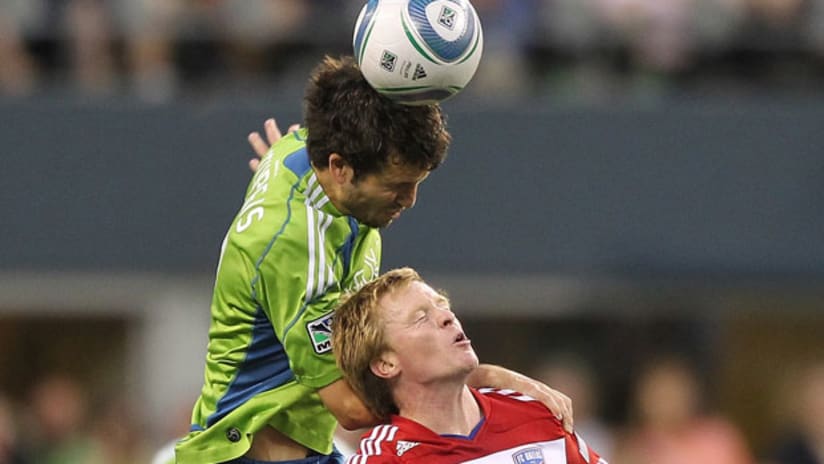 Nathan Sturgis (top) was part of a Sounders lineup on Sunday that was their youngest of the season.