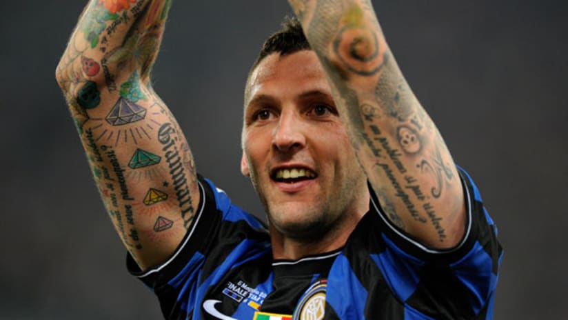 Marco Materazzi won the World Cup with Italy in 2006 and the Champions League with Inter in May.