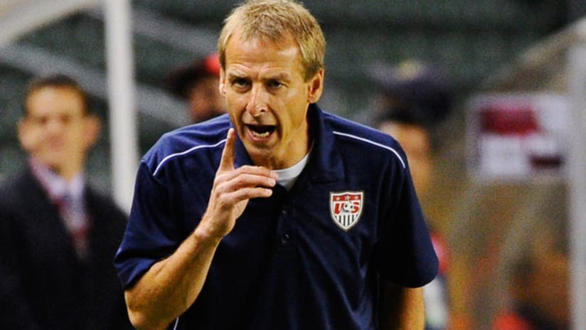 Jurgen Klinsmann reacts after the US' 1-0 loss to Costa Rica
