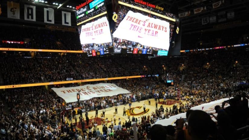 Cleveland Cavaliers tifo before a 2015 NBA Finals game