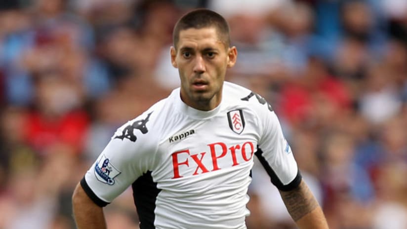 ﻿Clint Dempsey of Fulham looks on
