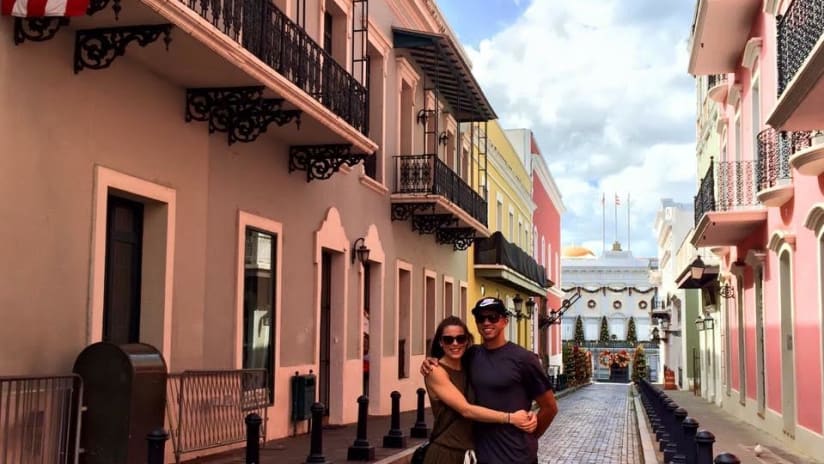 Jason Hernandez and wife in San Juan