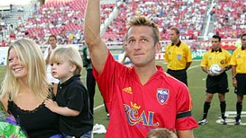 One hundred goal-scorer Jason Kreis was honored prior to Saturday's match.