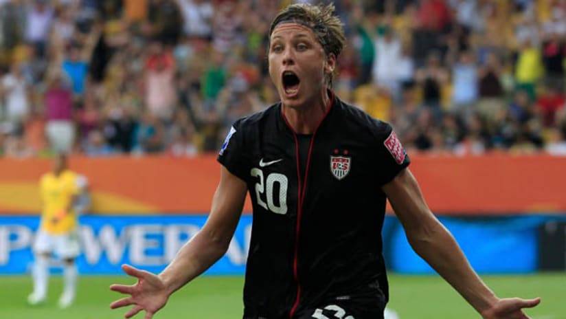 Abby Wambach celebrates her goal vs. Brazil in the 2011 Women's World Cup