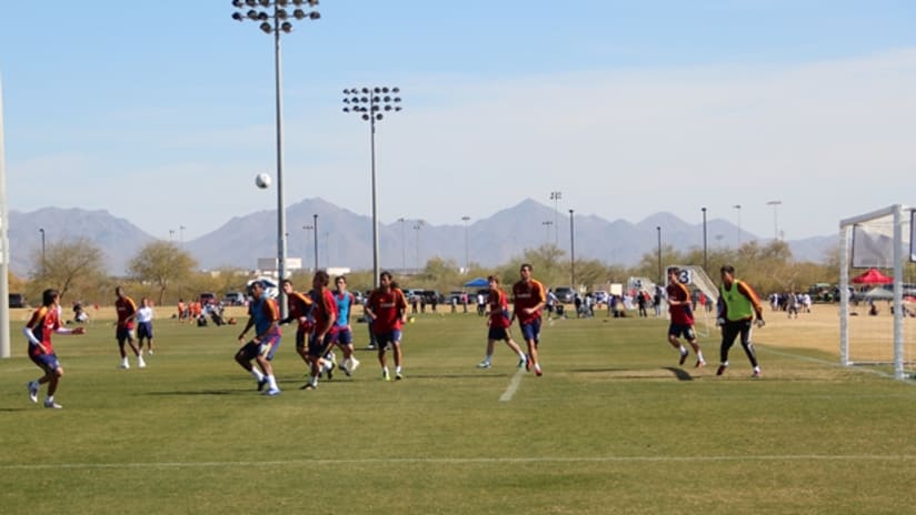 Real Salt Lake play an intersquad scrimmage in Arizona during preseason camp.