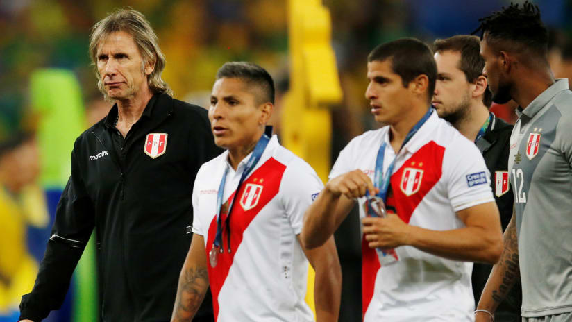 Peru - Raul Ruidiaz - Ricardo Gareca - react after losing to Brazil in Copa America final