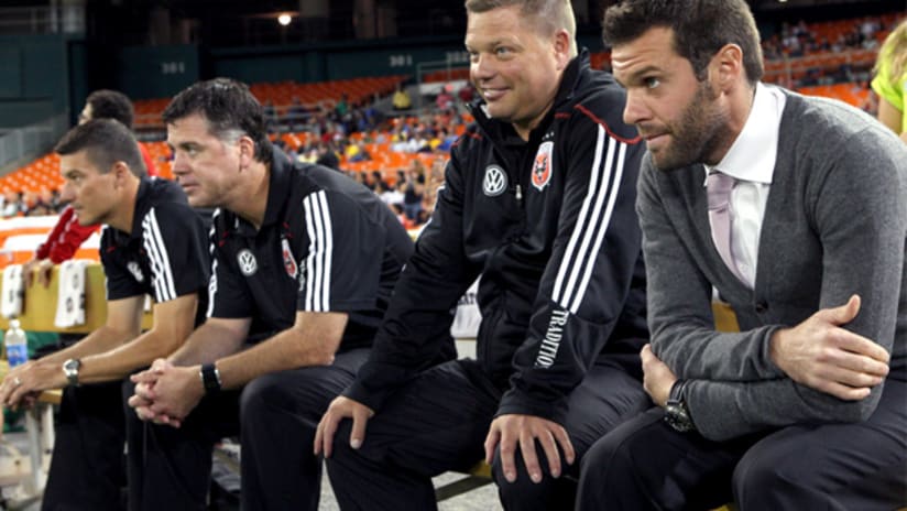 D.C. United head coach Ben Olsen (right) and his staff are preparing for the MLS Combine, SuperDraft.