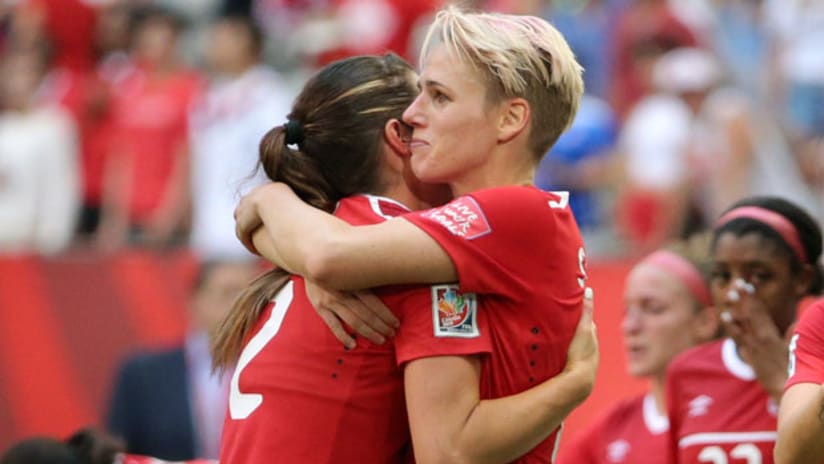 Sophie Schmidt in tears after Canada falls to England (June 27, 2015)