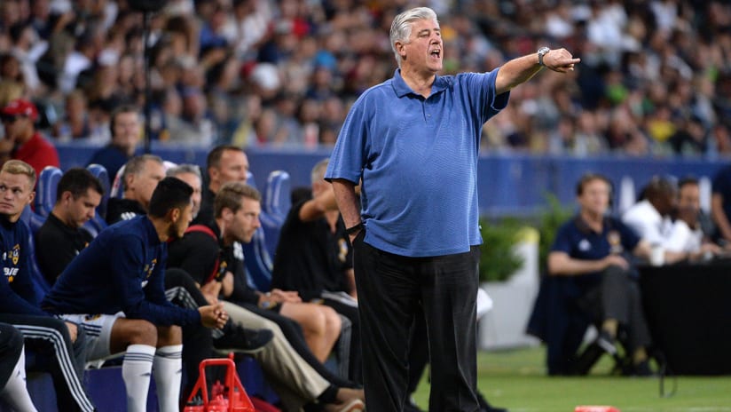 Sigi Schmid - LA Galaxy - during his first game in charge, vs. Seattle