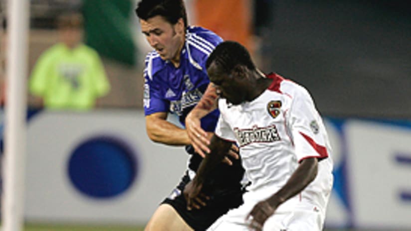 Abbe Ibrahim (in white) made his return to the field for the MetroStars.