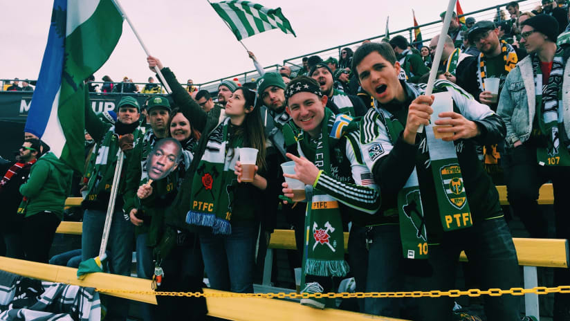 Portland Timbers fans at MLS Cup Final, Columbus 2