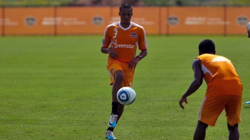 Calen Carr in training with the Houston Dynamo