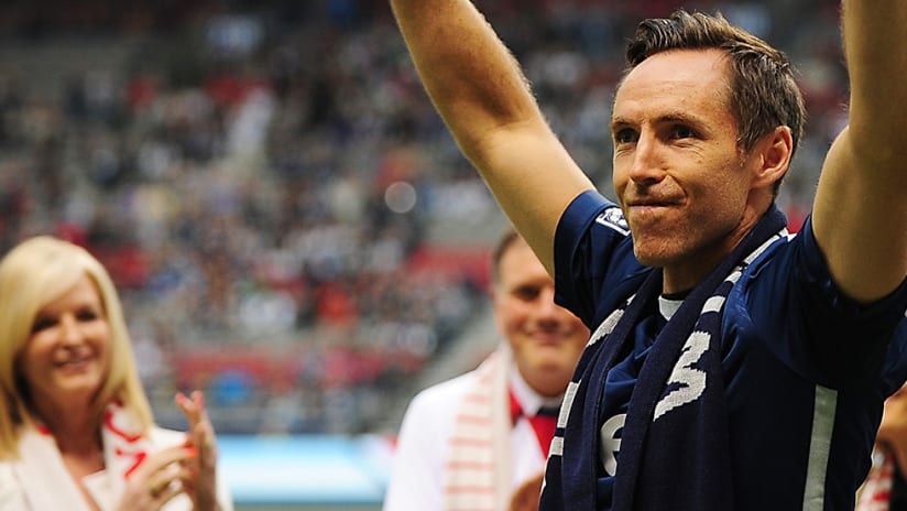Steve Nash - Vancouver Whitecaps - arms outstretched