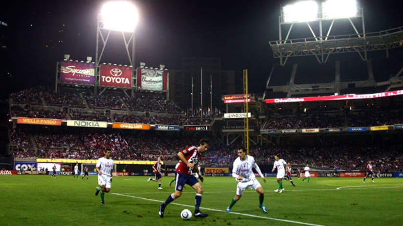 Fans came out in good numbers to see the ChivaClásico at San Diego's Petco Park on Tuesday.