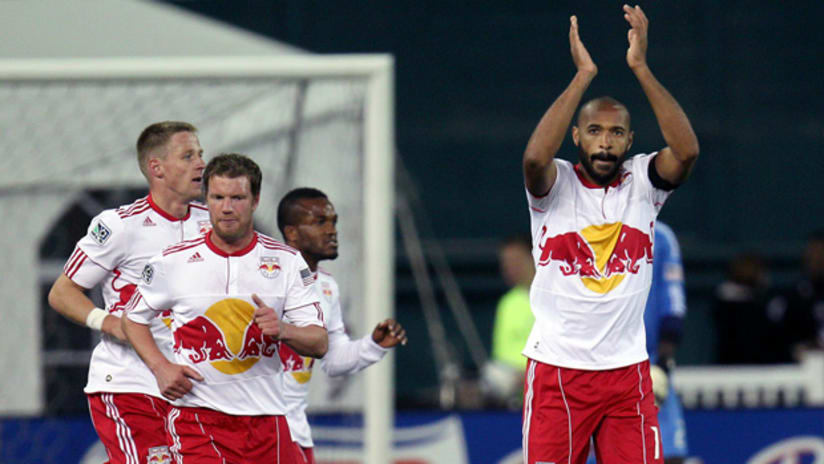 Thierry Henry celebrates after scoring in New York's 4-0 rout of D.C. United.
