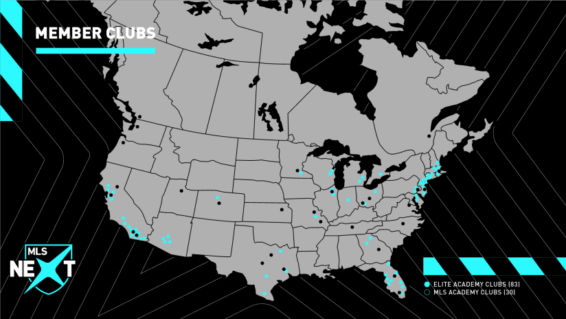 MLS NEXT Member Clubs Map 200908 IMG