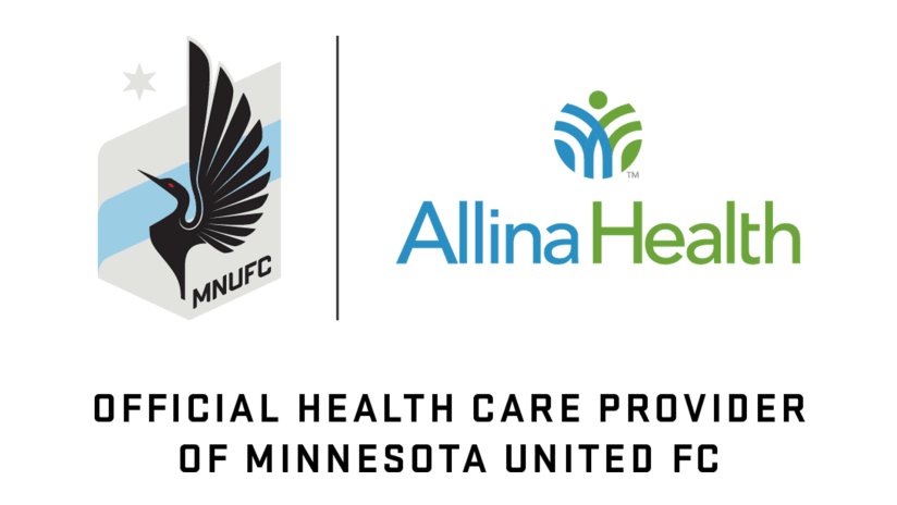 MNUFC and Allina Health graphic announcing their updated partnership