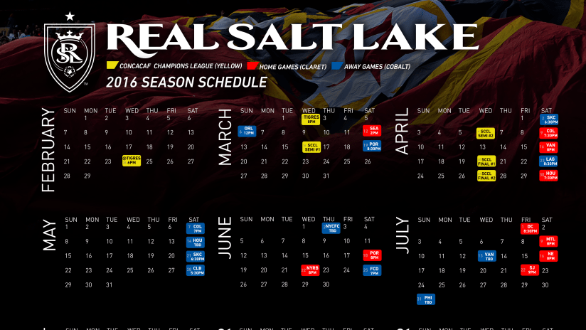 2016 RSL schedule