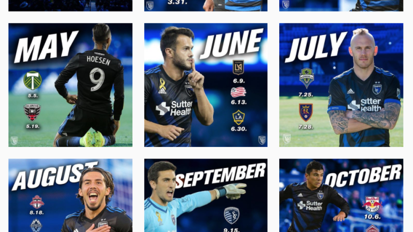 Earthquakes - Instagram - 2018 Schedule