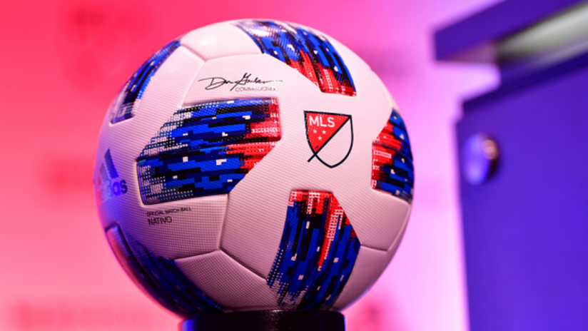 2019 MLS SuperDraft - MLS ball on podium