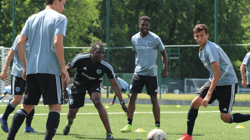 Rumba Munthali training with Sporting KC Academy players - Aug. 6, 2019
