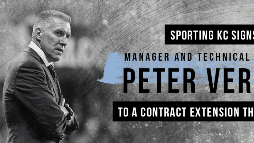 Peter Vermes contract extension web header - Sporting KC - May 7, 2018