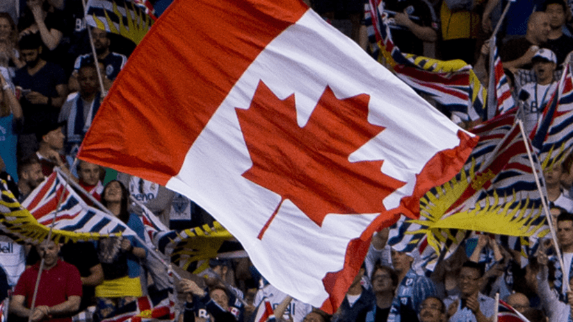 Canada flag with BC flags