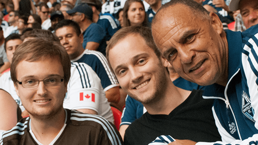 Carl Valentine and Whitecaps FC fans