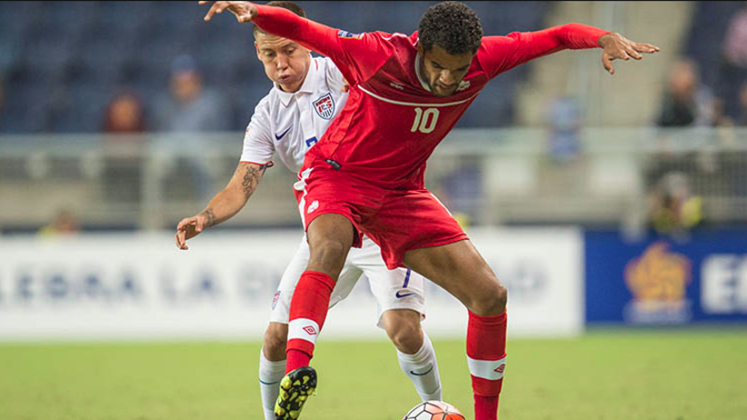 Caleb Clarke with Canada at Olympic qualifying