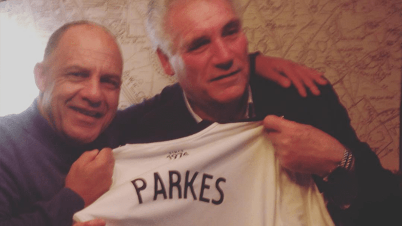 Carl Valentine with Phil Parkes - reunion