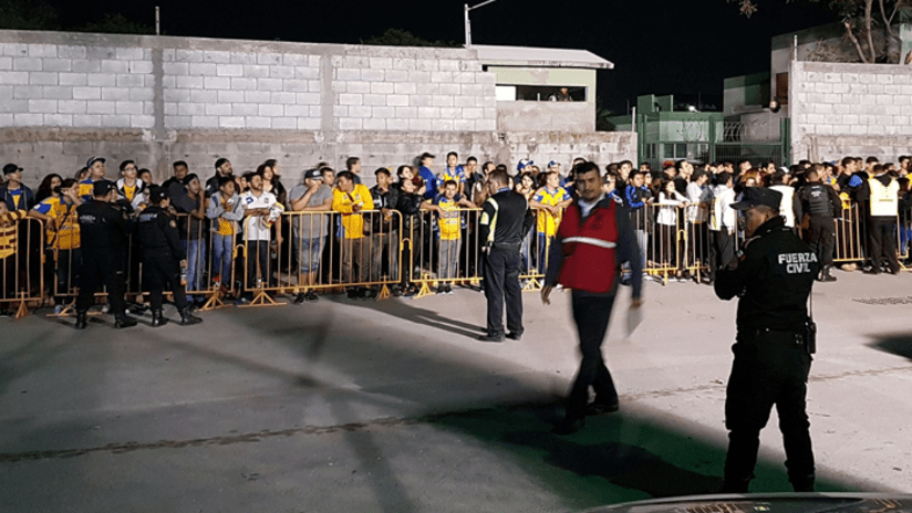 Fans outside stadium - security - Tigres