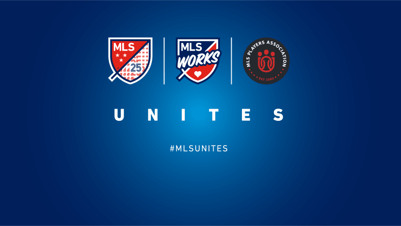 MLS Unites - 2020 - logo image WITH the hashtag