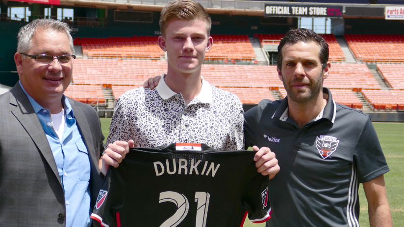 Chris Durkin -- D.C. United Homegrown photo op with Ben Olsen - June 14, 2016