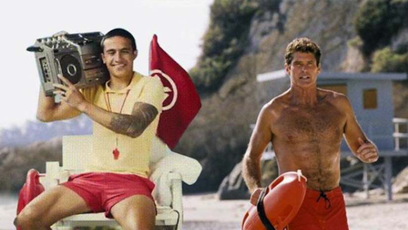 Tim Cahill "Cahilling" on Baywatch — Photoshop