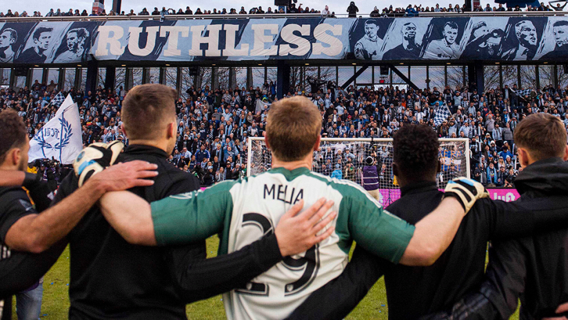 Sporting Kansas City - SKC - Arms linked facing the fans