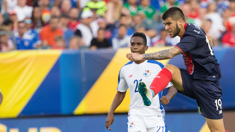 Ulises Segura - Costa Rica - Takes a shot vs. Panama - 2017 Gold Cup