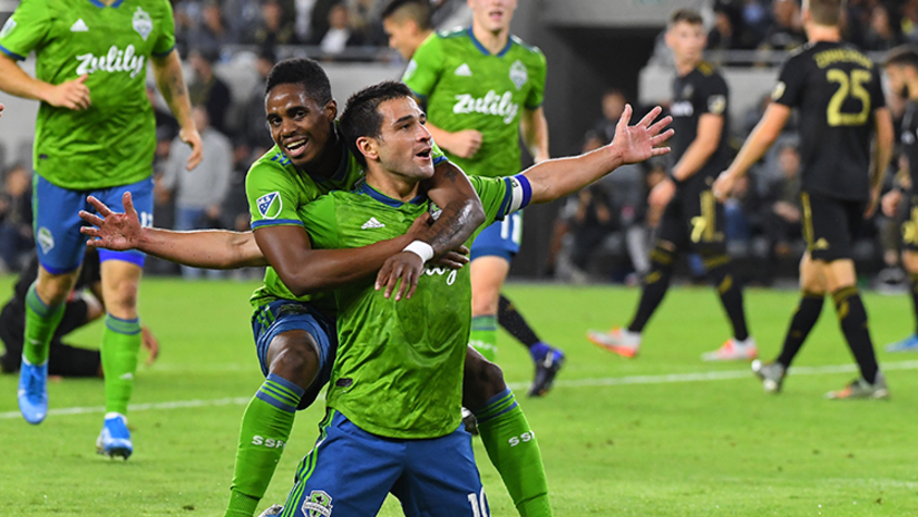 Nicolas Lodeiro celebrates - Seattle Sounders vs LAFC - October 29, 2019