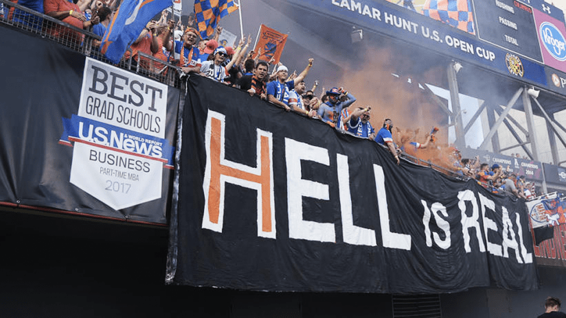 USOC - 2017 - Hell is Real tifo - FC Cincinnati