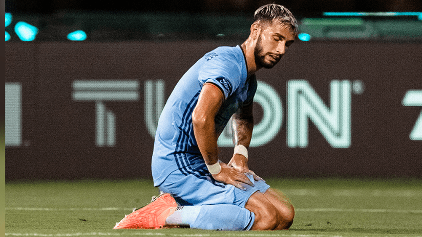NYCvsORL - July 12 - Castellanos on knees